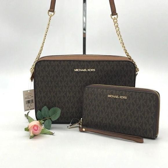 Michael Kors Large EW Crossbody Bag & Phone Case Wallet Wristlet - Picture 2 of 9